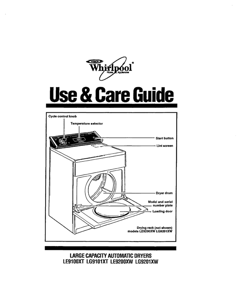 Whirlpool LE9100XT User manual