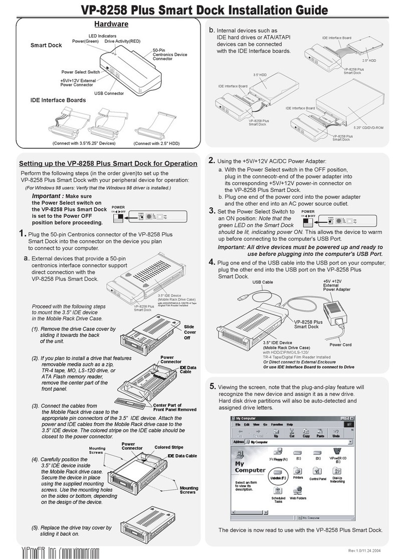 VIPowER Smart Dock VP-8258 Plus installation guide VIPowER Smart Dock VP-8258 Plus installation guide