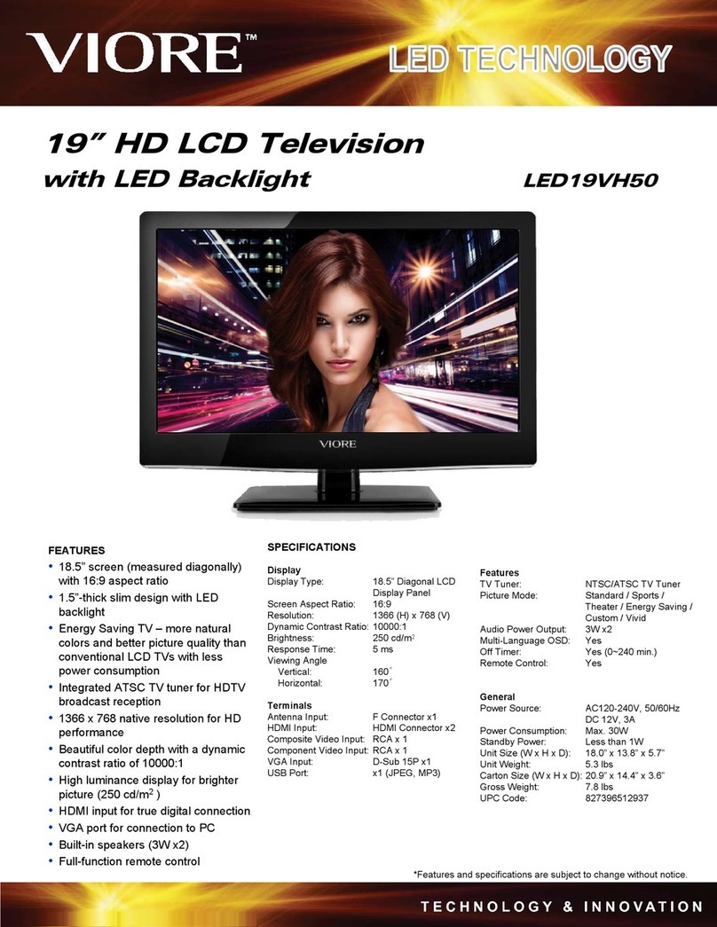 VIORE LED19VH50 User manual