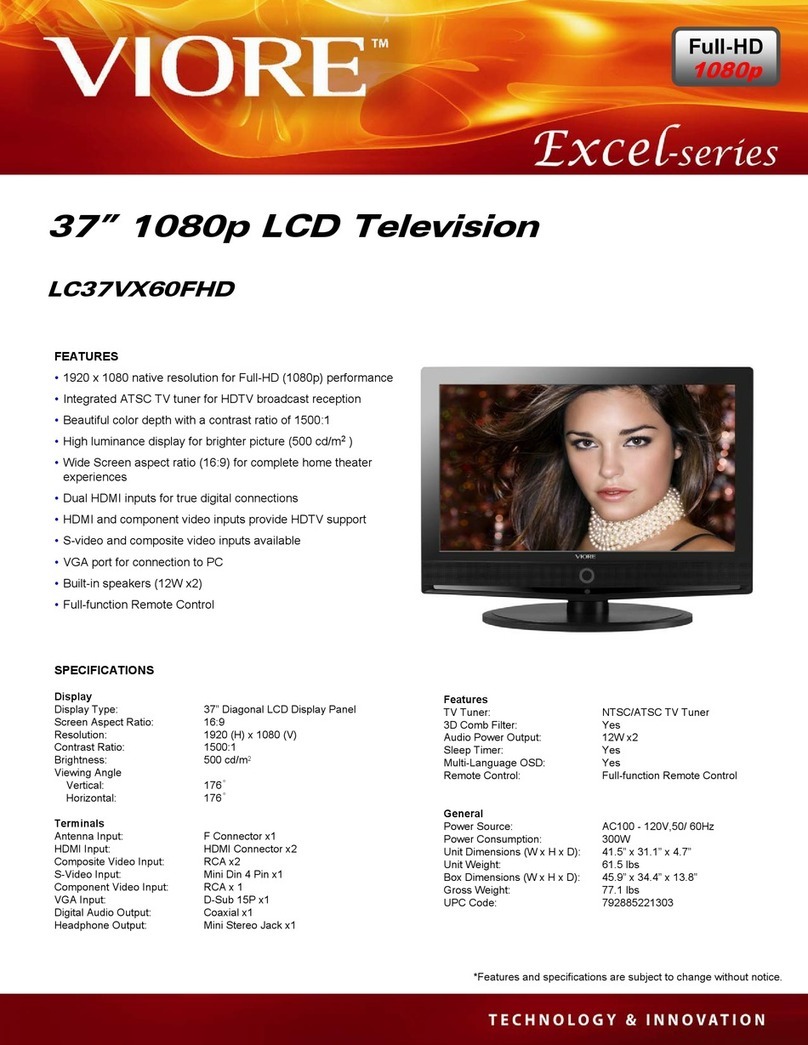 VIORE LC37VX60FHD User manual VIORE LC37VX60FHD User manual