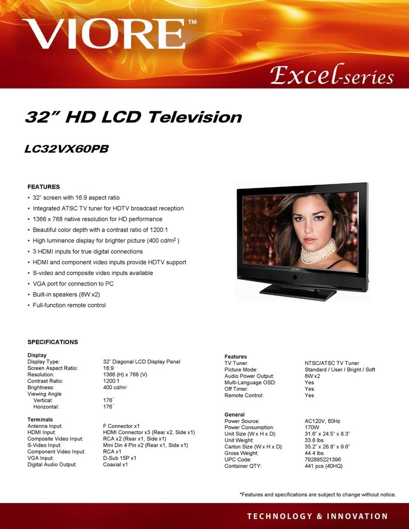 VIORE EXCEL LC32VX60PB User manual