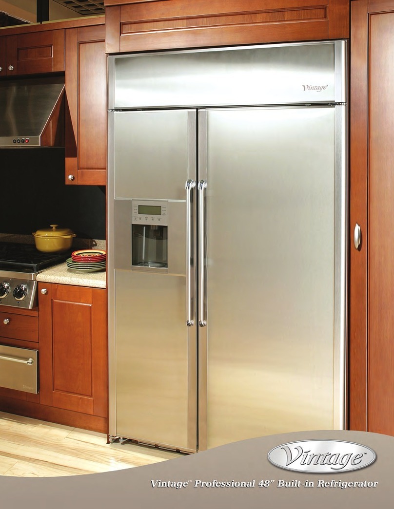 Vintage Built-in Refrigerator Specifications