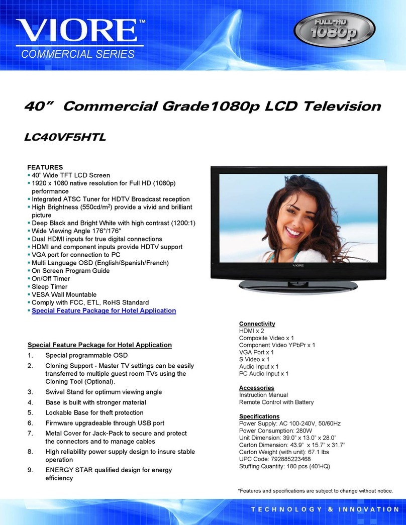 VIORE LC40VF5HTL Specifications
