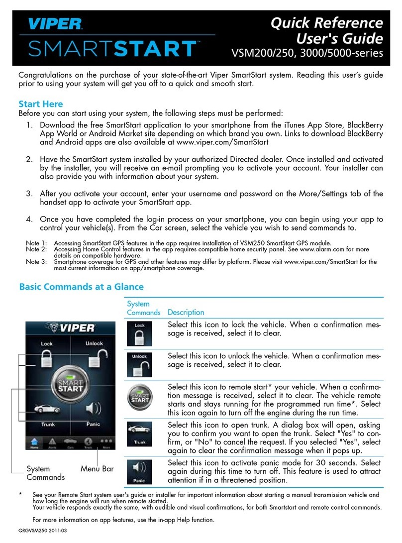 Viper SmartStart 3000 Series Quick reference user guide