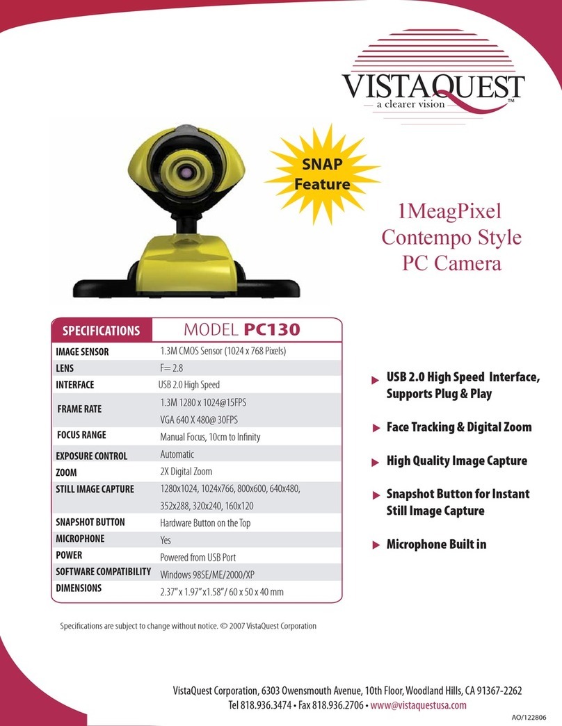 VistaQuest PC Camera PC130 User manual