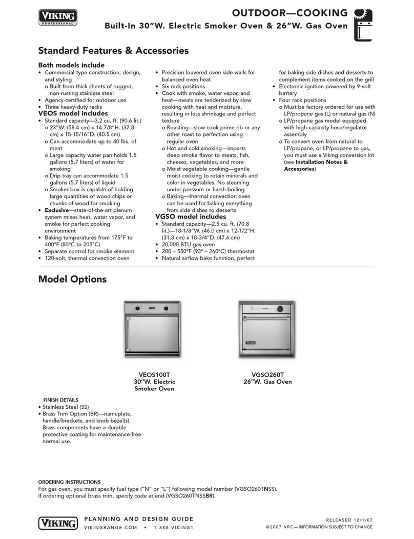 Viking Professional VGSO260T Specification sheet