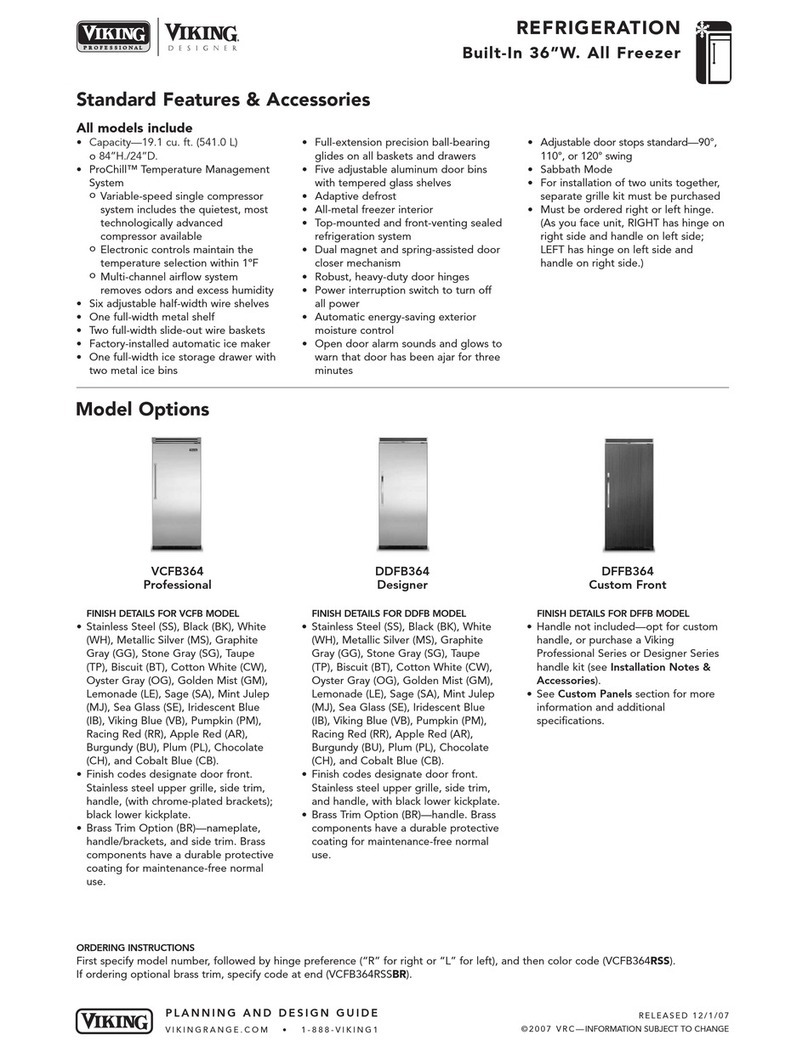 Viking Designer DDFB364 Specification sheet
