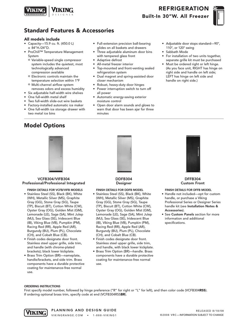Viking Designer DDFB304 Specification sheet