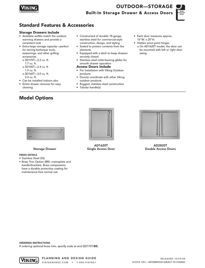 Viking Storage Drawer Specification sheet Viking Storage Drawer Specification sheet