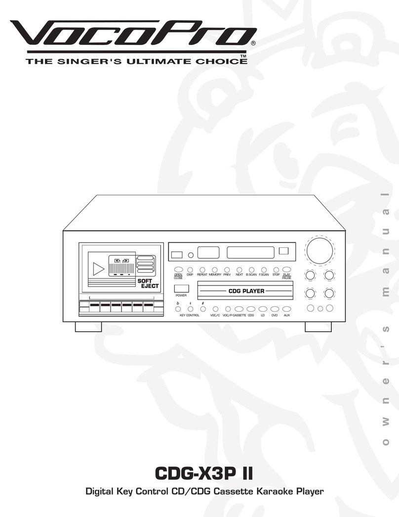 VocoPro CDG-X3P II owner's manual
