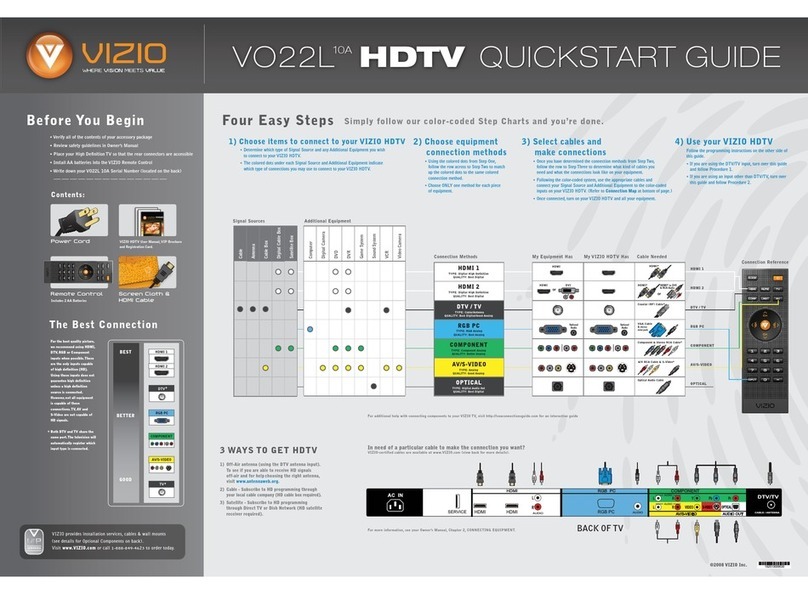 Vizio VO22LHDTV10A - 22" LCD TV User manual Vizio VO22LHDTV10A - 22" LCD TV User manual