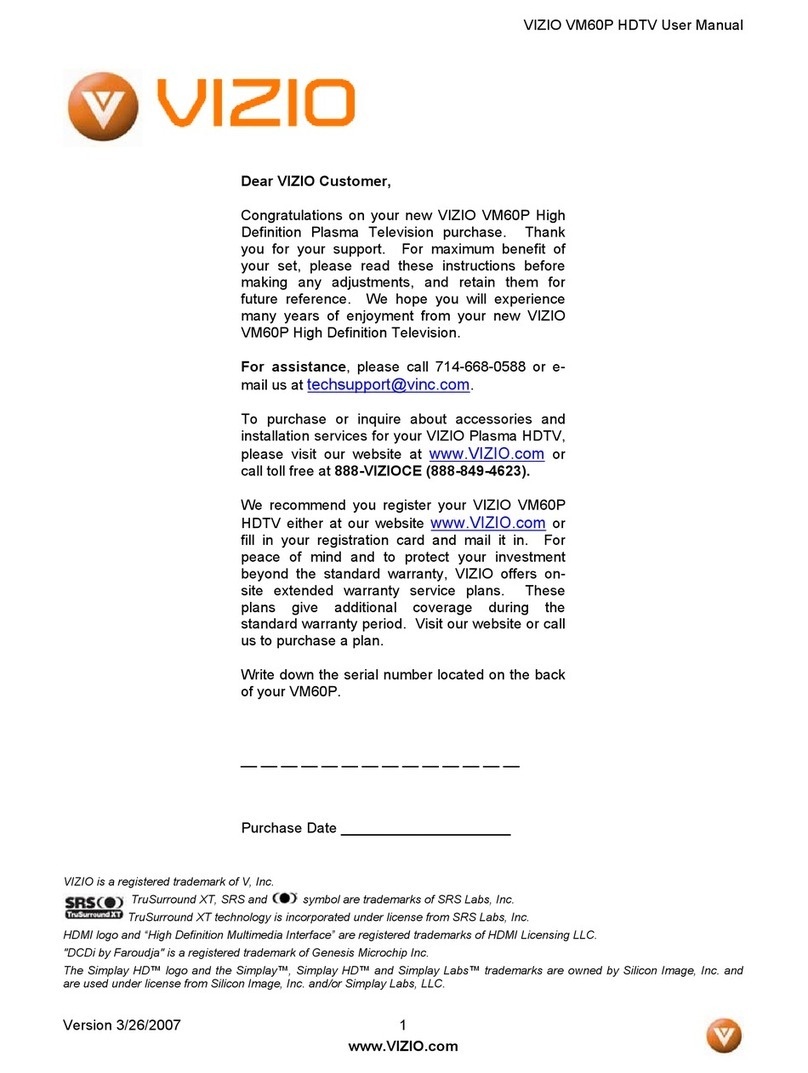 Vizio VM60P User manual