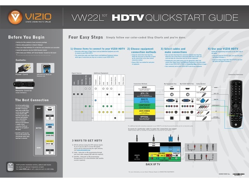 Vizio VW22L - 22" LCD TV User manual