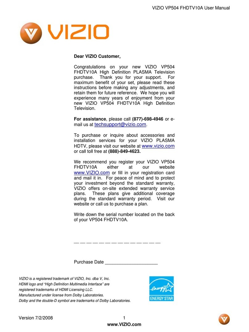 Vizio VP504 FHDTV10A User manual