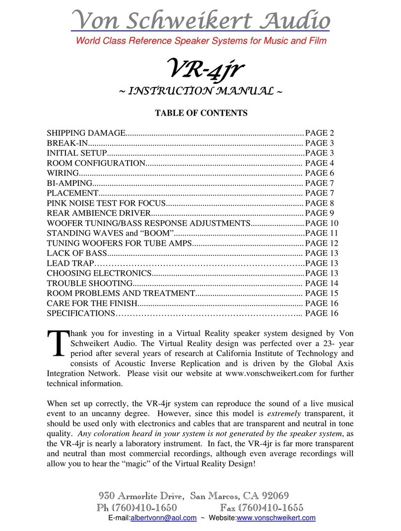 Von Schweikert Audio VR-4jr instruction manual