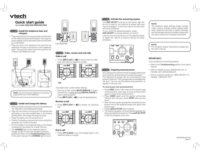 V-tech 6043 - DECT 6.0 Cordless Phone User manual