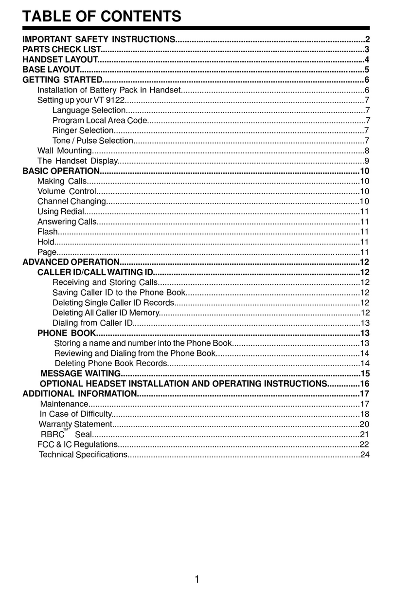 V-tech VT 9122 User manual V-tech VT 9122 User manual