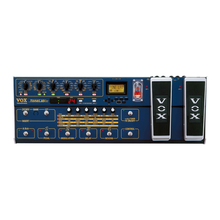 Vox Valvetronix ToneLab SE User manual