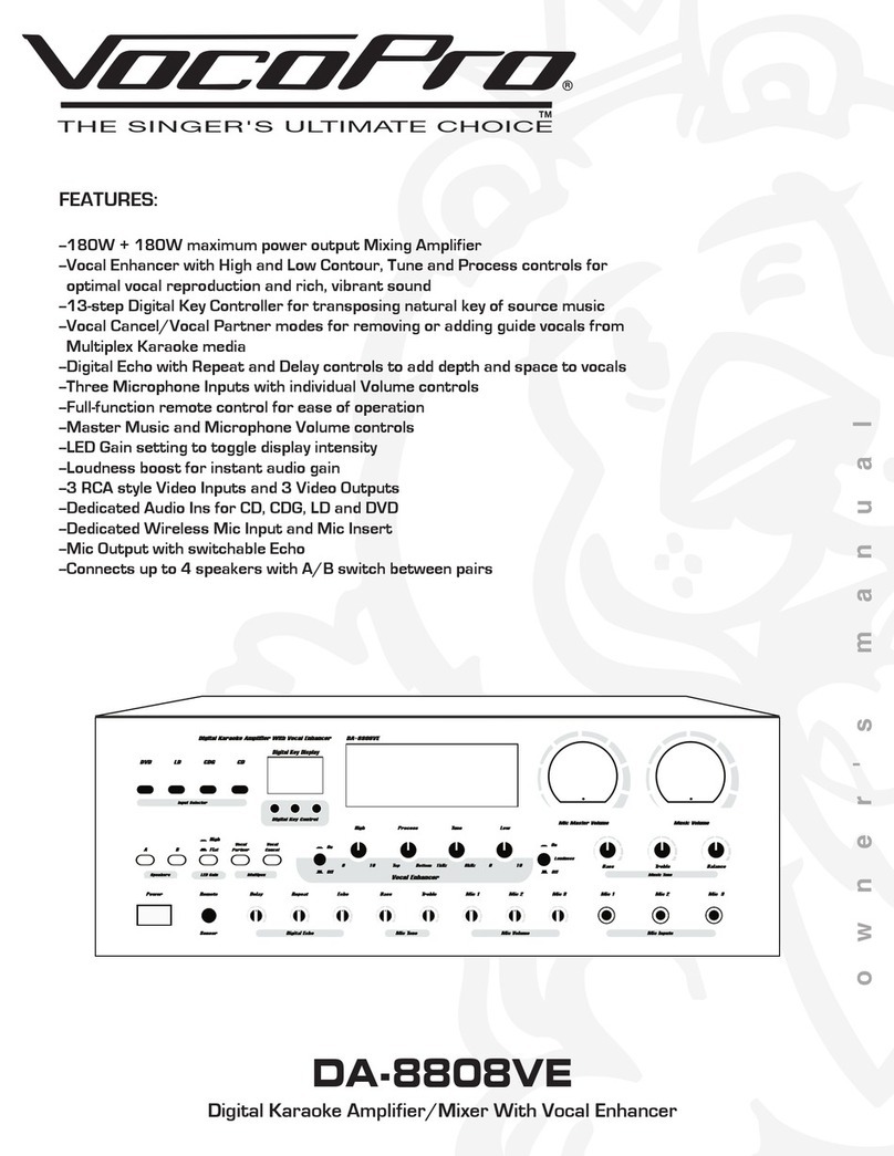 VocoPro DA-8808VE owner's manual