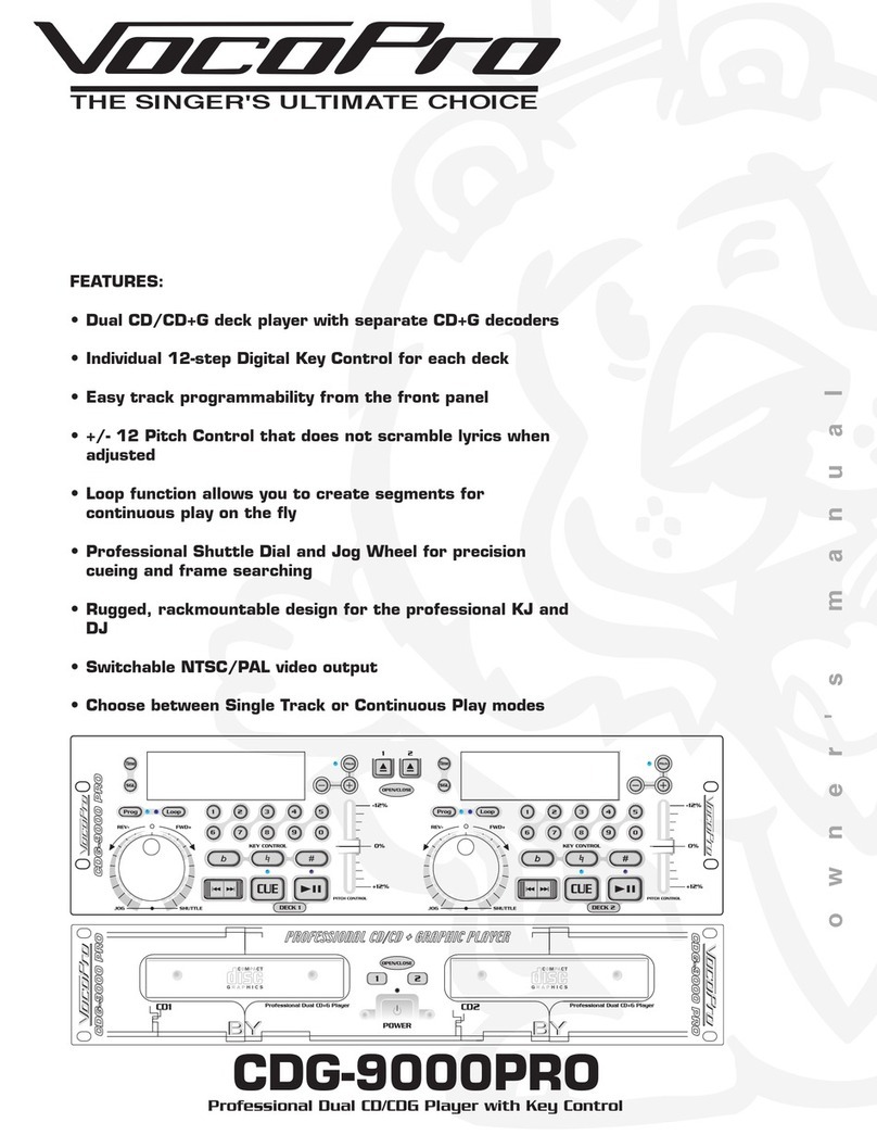 VocoPro CDG-9000 owner's manual
