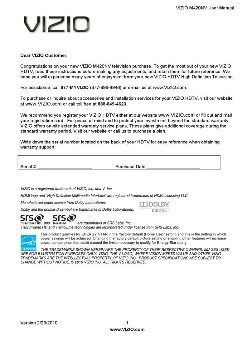 Vizio M420NV user manual