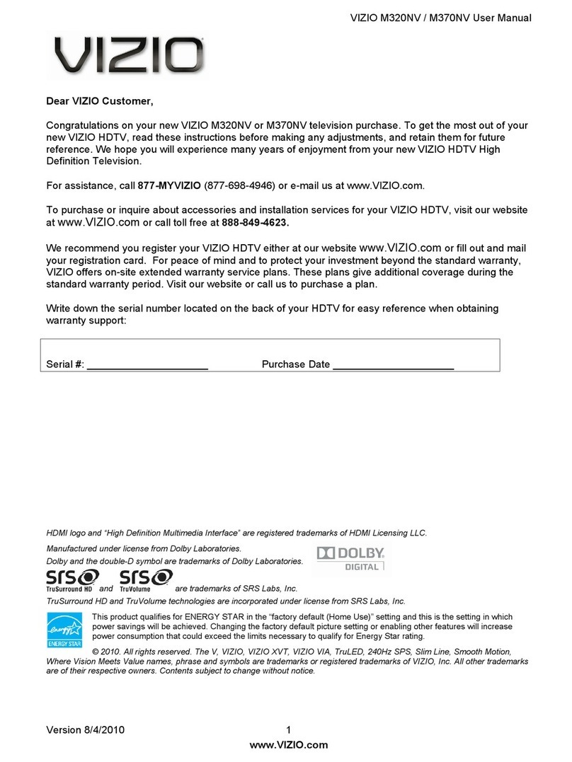 Vizio M320NV User manual