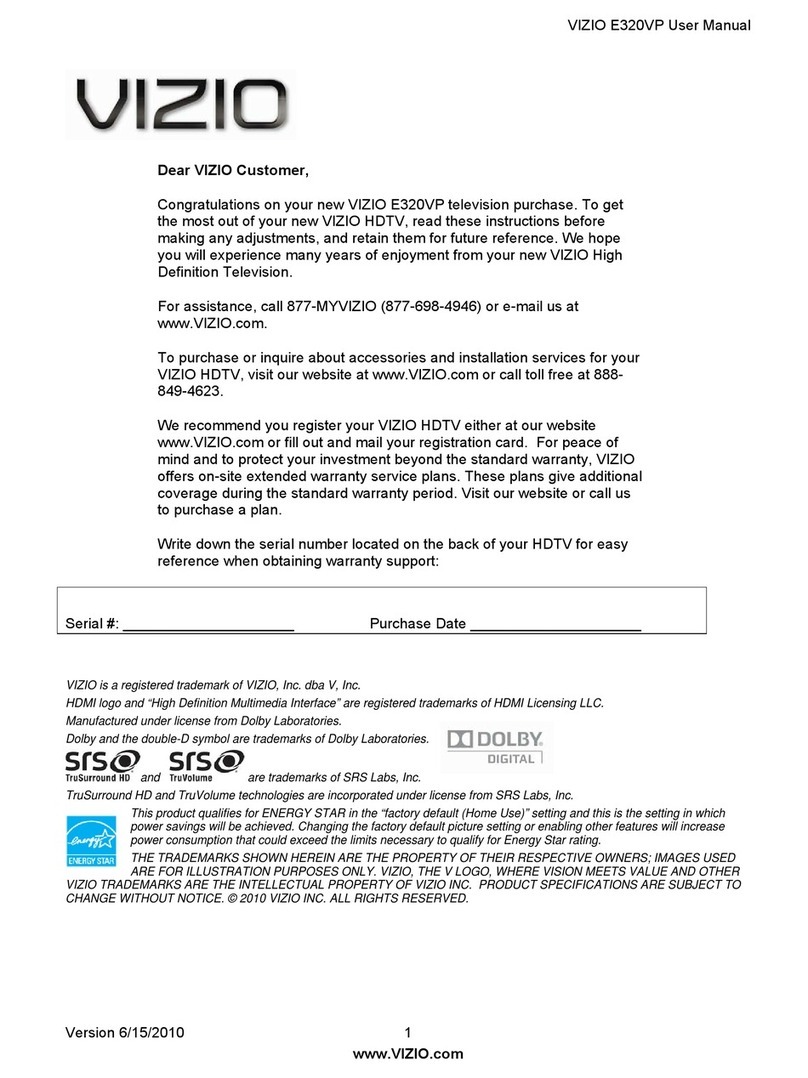 Vizio E320VP User manual