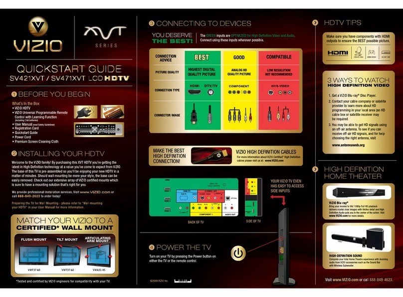 Vizio SV421XVT - 42" LCD TV User manual Vizio SV421XVT - 42" LCD TV User manual