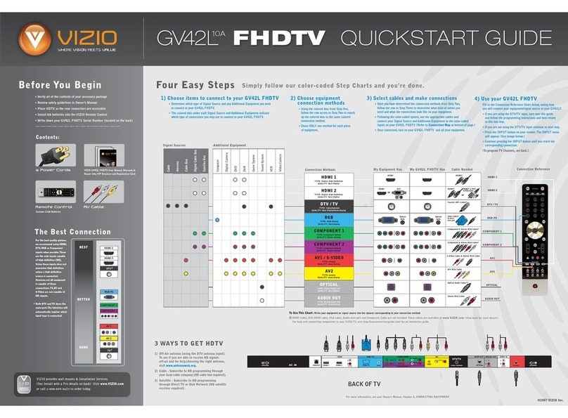 Vizio GV42LF - 42" LCD TV quick start guide