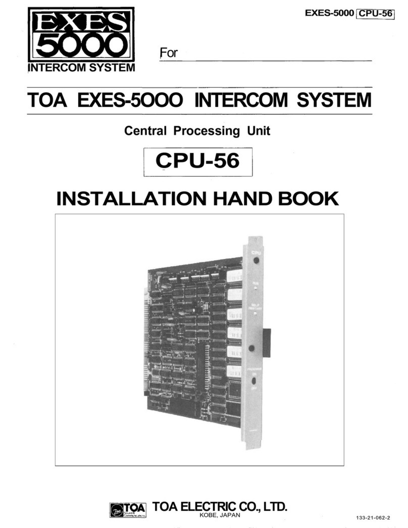 Toa CPU-56 Installation handbook