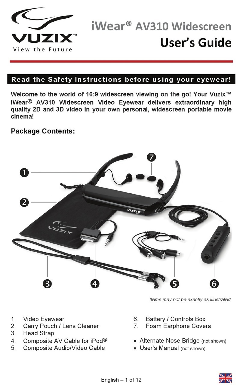 Vuzix iWear AV310 Widescreen User manual