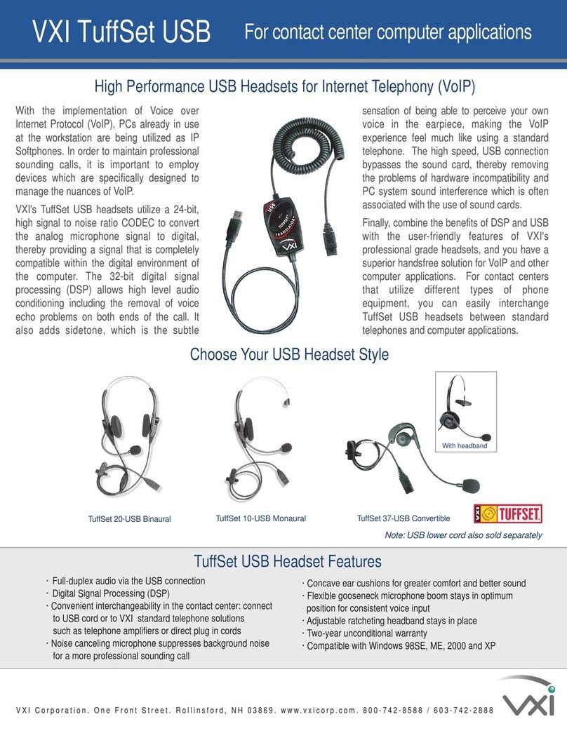 VXI TuffSet 10-USB Monaural User manual