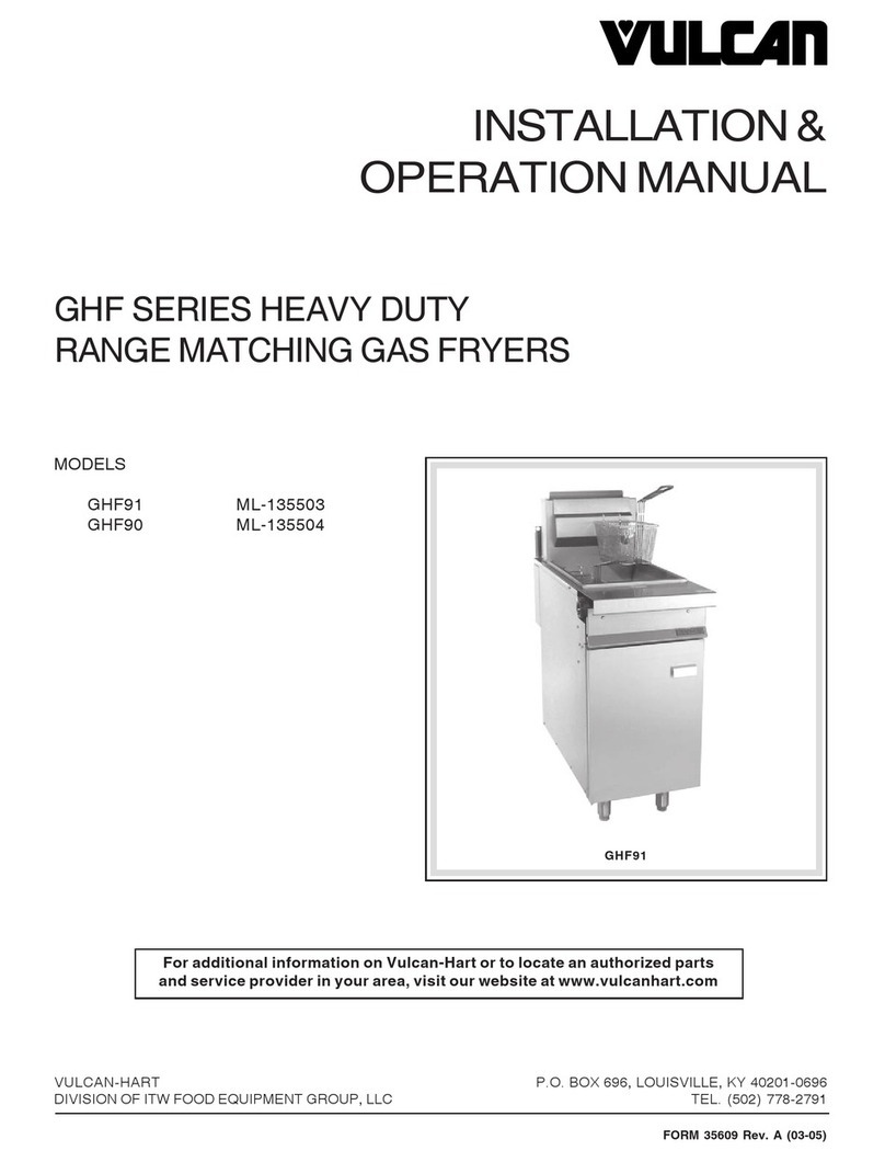 Vulcan-Hart GHF90 Installation & operation manual