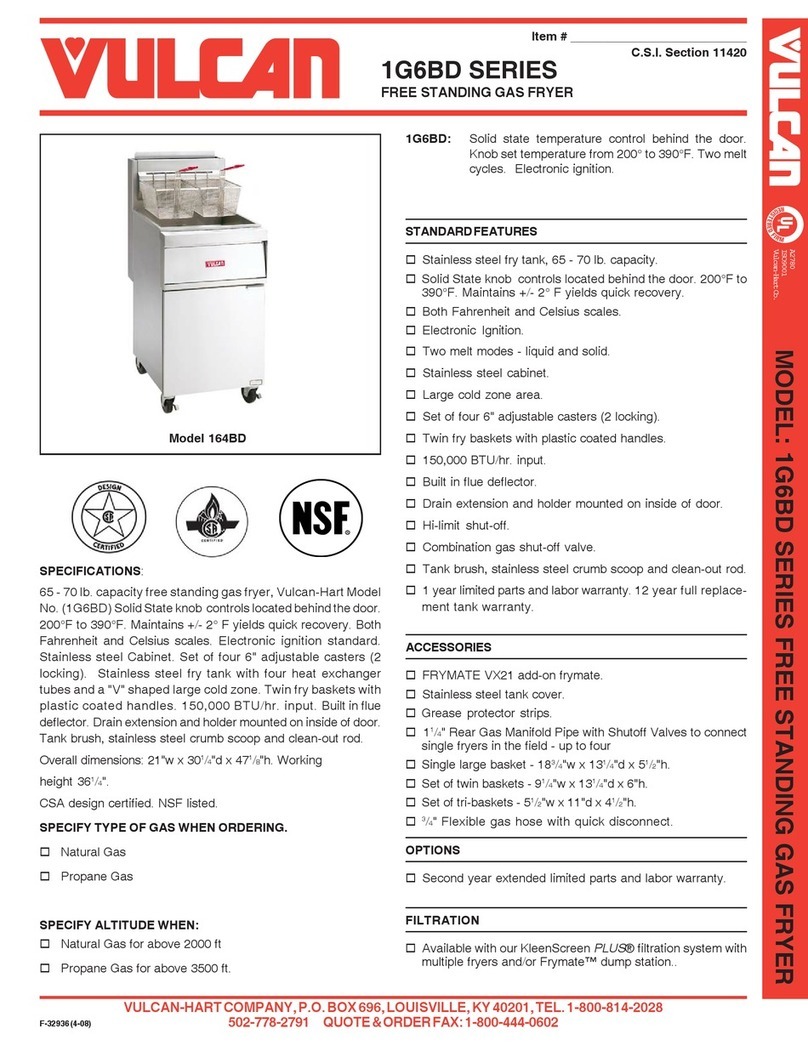 Vulcan-Hart 1G6BD Series User manual