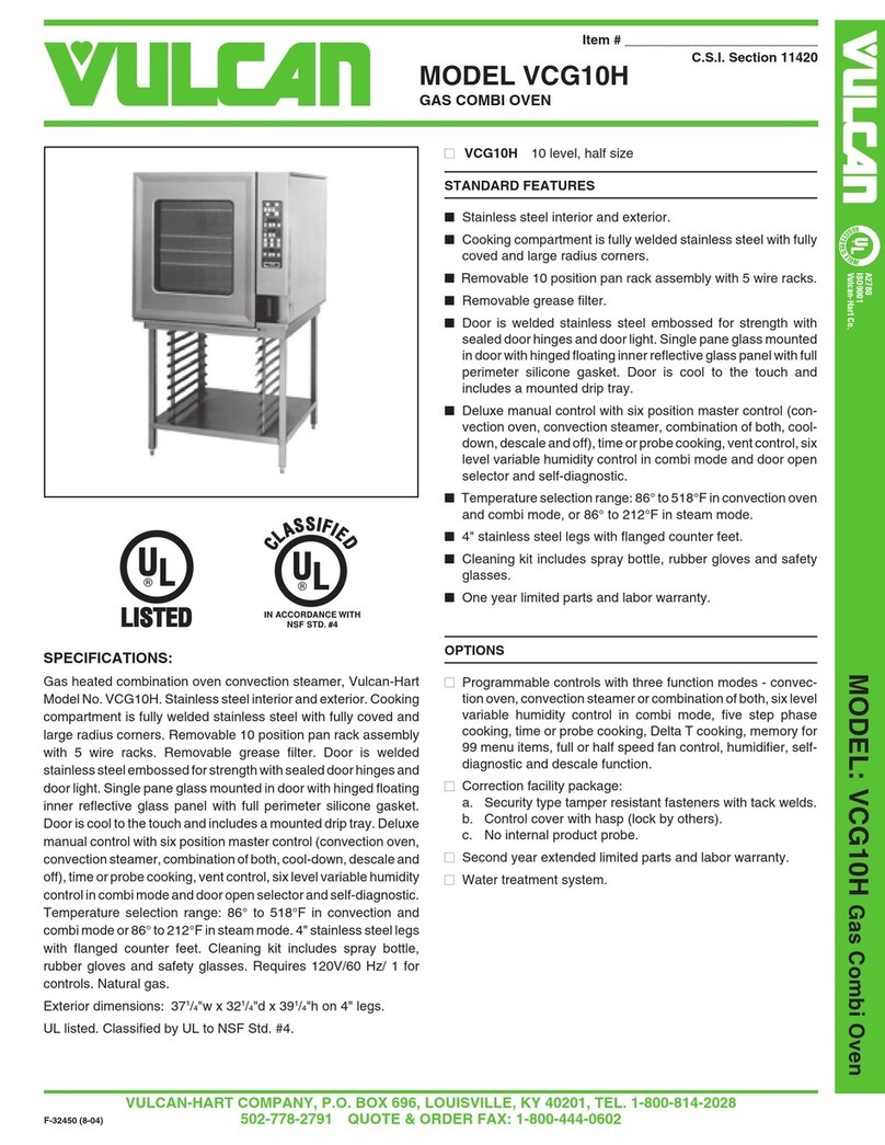 Vulcan-Hart VCG10H User manual Vulcan-Hart VCG10H User manual