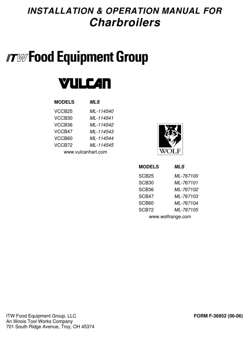 ITW Food Equipment Group Vulcan VCCB25 Installation and operation manual ITW Food Equipment Group Vulcan VCCB25 Installation and operation manual