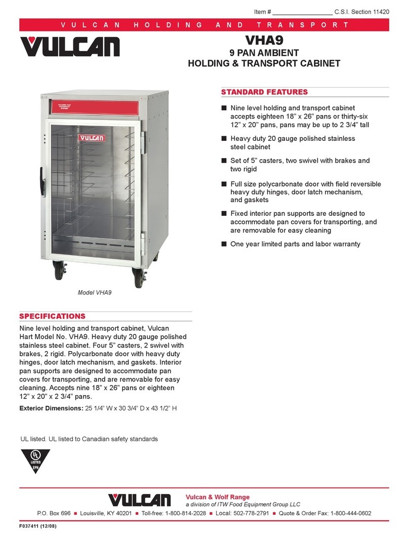 Vulcan-Hart 9 Pan Ambient VHA9 User manual