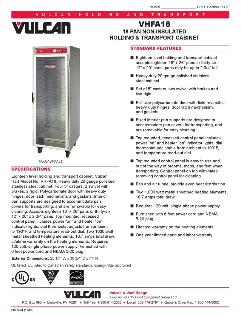 Vulcan-Hart V SERIES VHFA18 ML-138071 Specifications