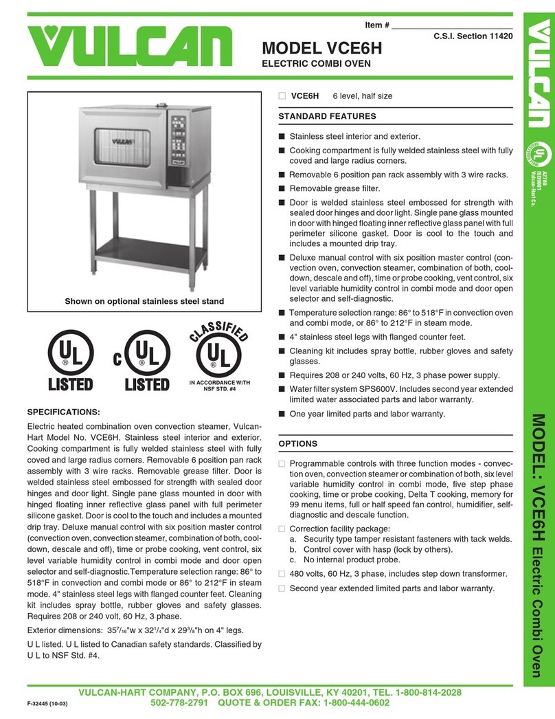 Vulcan-Hart VCE6H User manual Vulcan-Hart VCE6H User manual