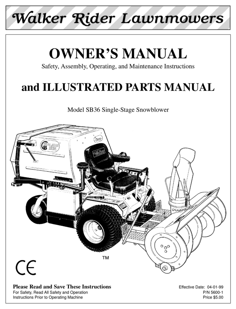Walker Rider Lawnmowers SB36 Owner's manual and illustrated parts manual