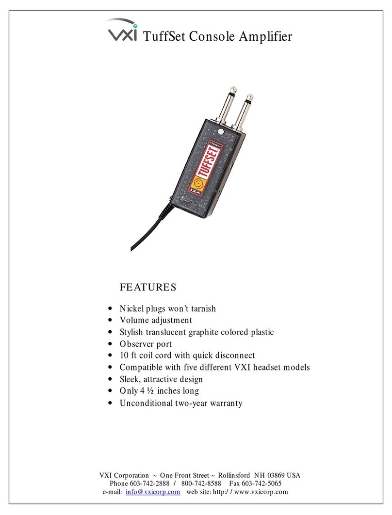 VXI Tuffset Console Amplifier User manual
