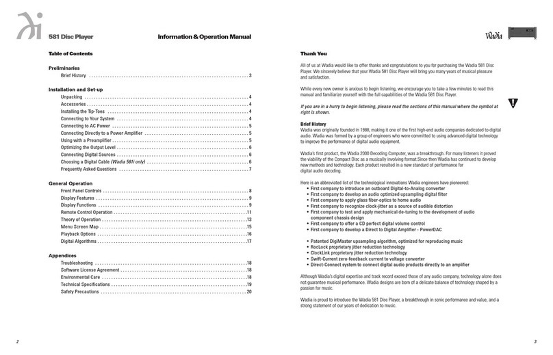 Wadia 581 User manual