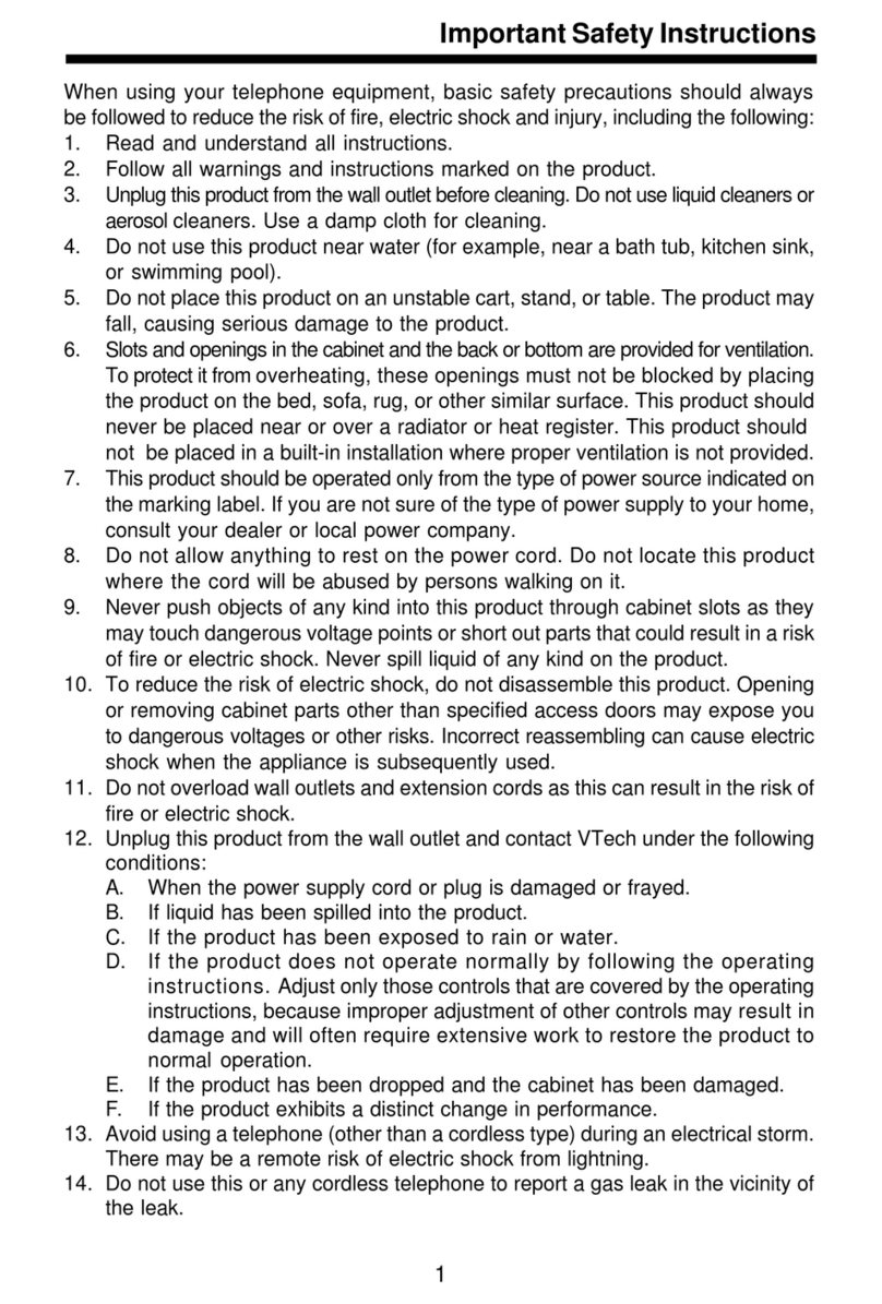 V-tech i 5881 Important s User manual V-tech i 5881 Important s User manual