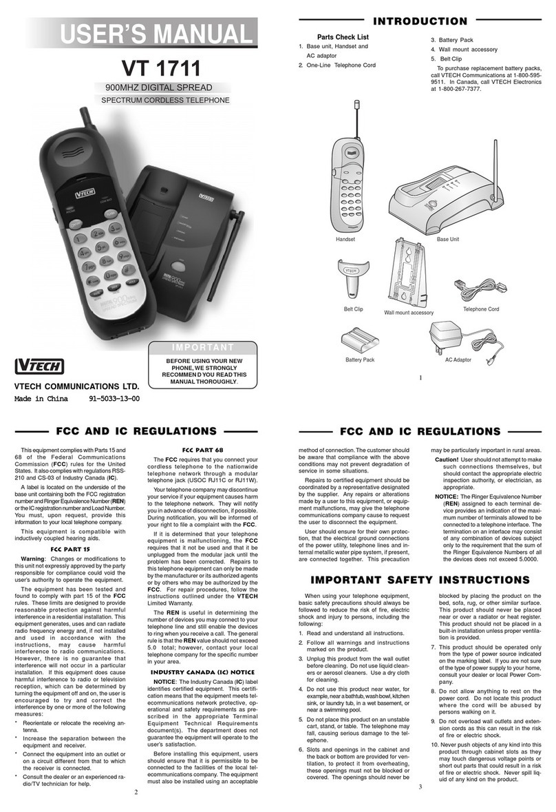 V-tech VT 1711 User manual