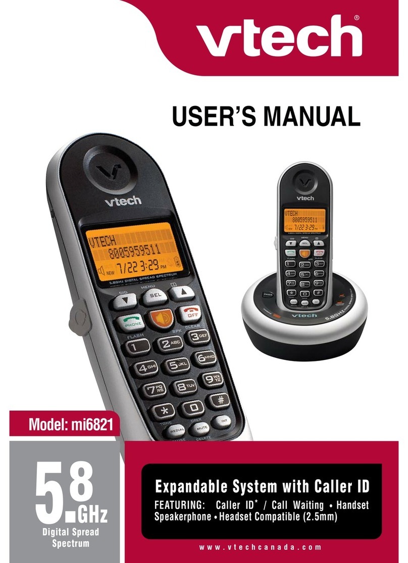 V-tech MI6821 - Cordless Telephone With Caller Id User manual