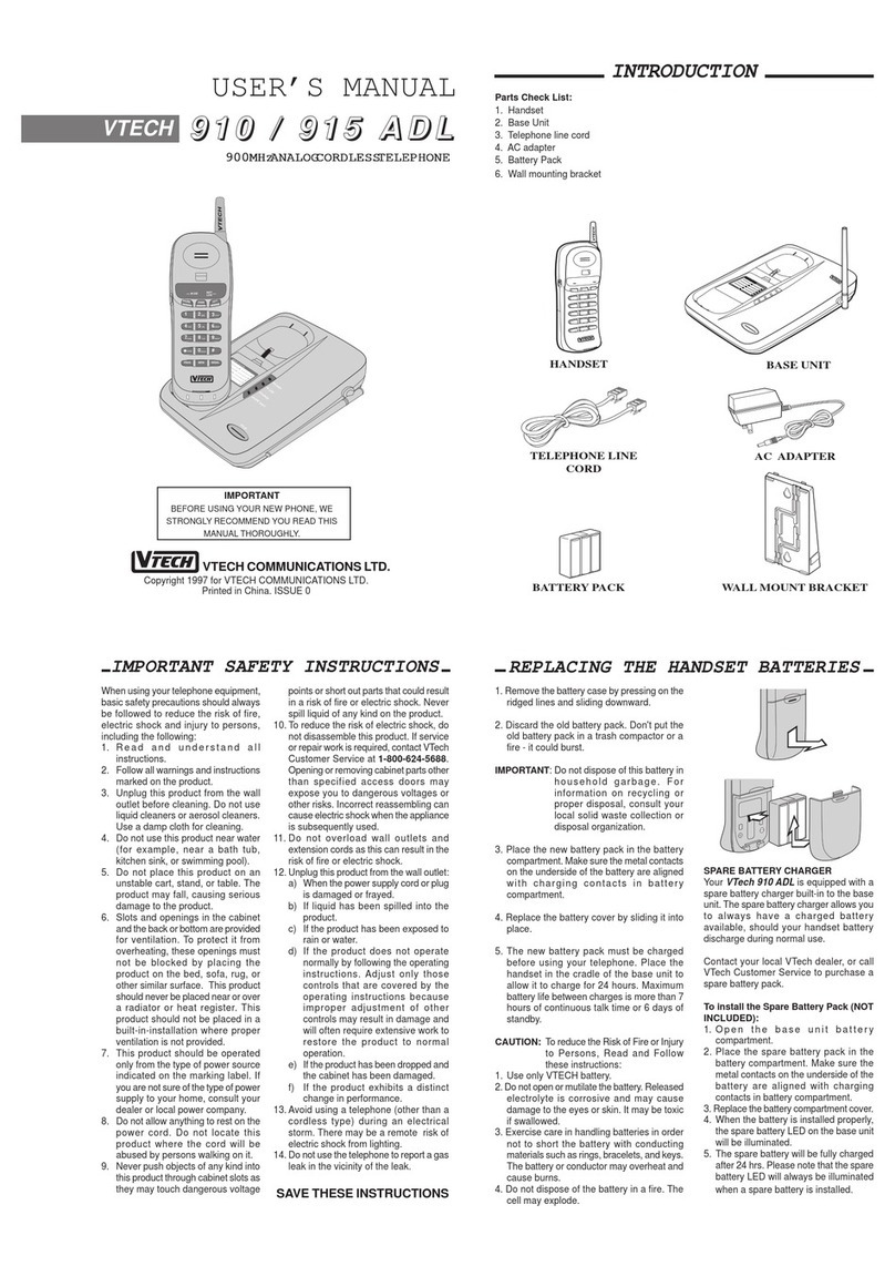 V-tech 910 ADL user manual