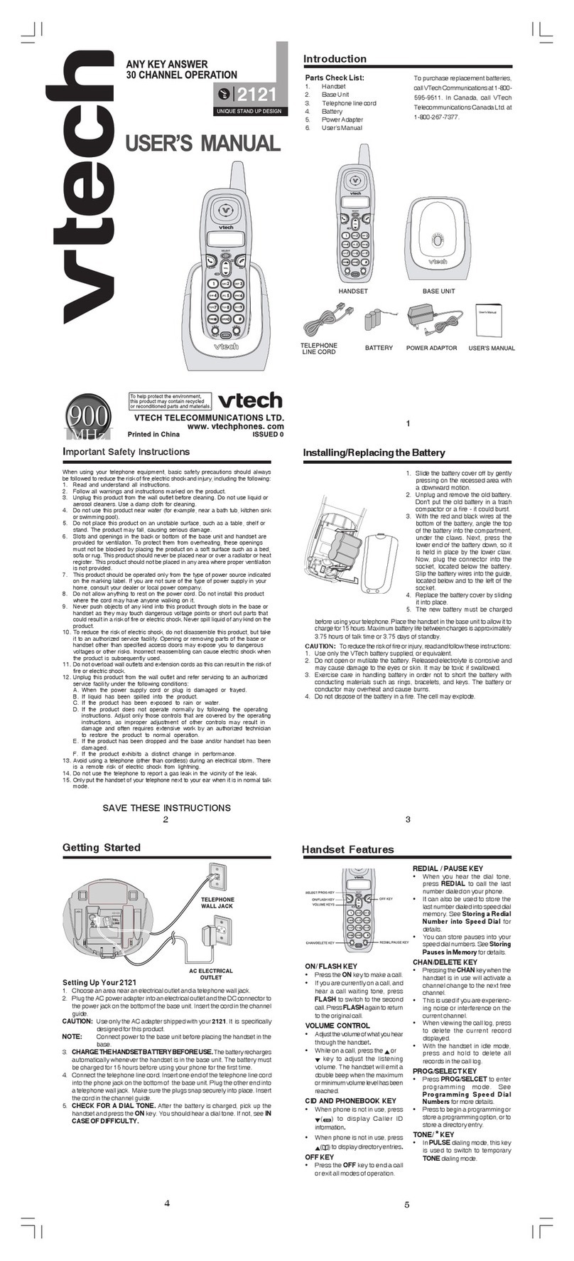 V-tech 2121 User manual