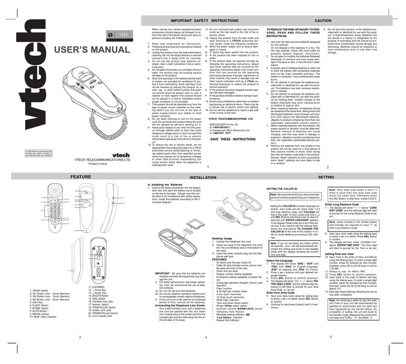 V-tech VT1121 user manual