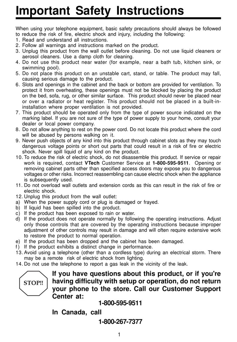 V-tech Telephone User manual