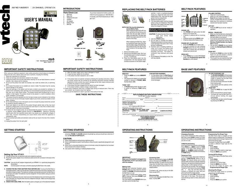 V-tech 1411 user manual
